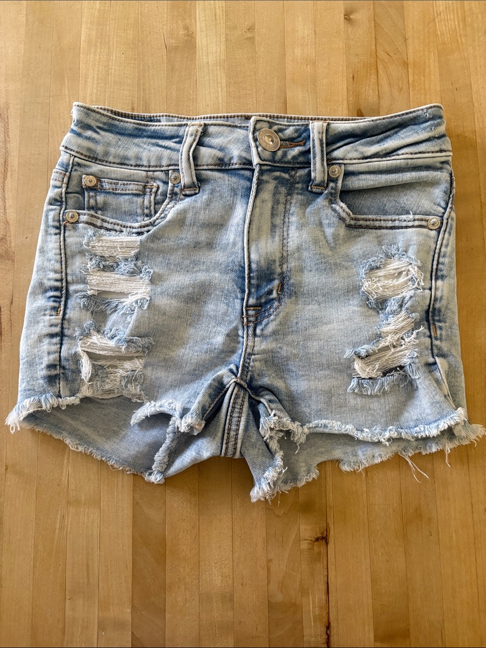American Eagle Women's Denim Distressed Jean Shorts Size 00